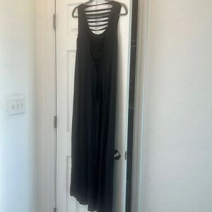 Gypsy Junkies - Black Cover Up Dress - Ripped Back - Long Maxi Dress